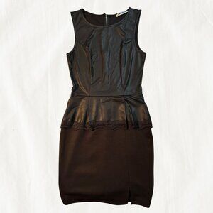 MYSTIC: Peplum Dress with Lace Trim